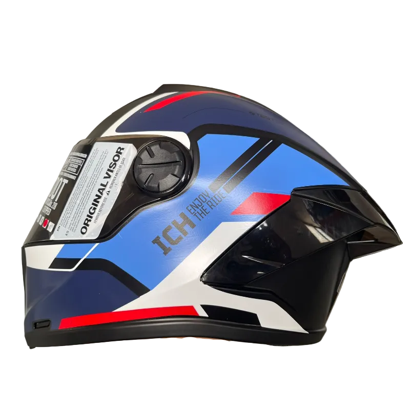 CASCO INTEGRAL ICH 451 DTS NEGRO ASUL OSCURO/ROJOVISOR HUMO