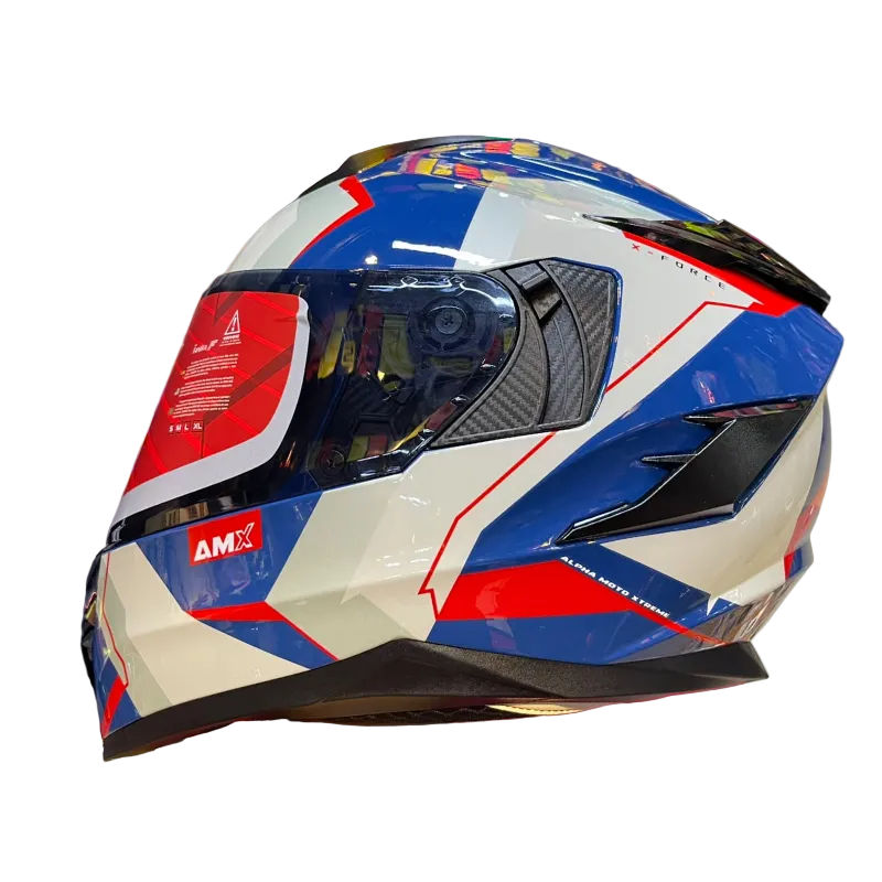 CASCO INTEGRAL AMX DEFENDER XFORCE GRIS AZUL