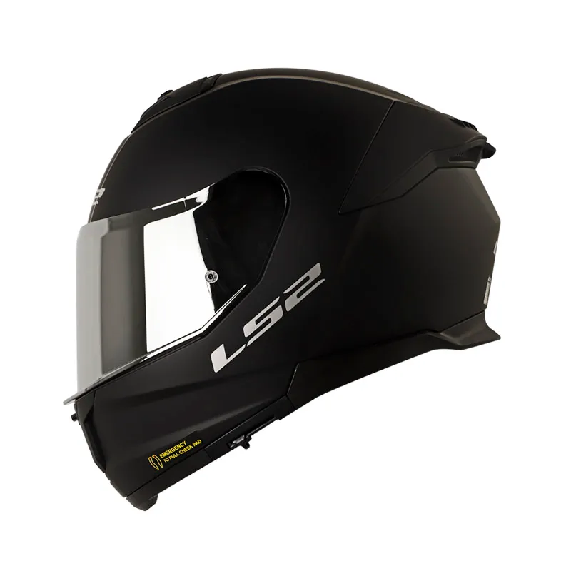 CASCO INTEGRAL LS2 808 STREAM II SOLID NEGRO VISOR PLATEADO