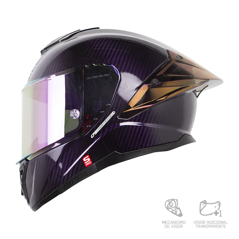 CASCO INTEGRAL SHAFT PRO 620C EVO SOLID 3K MORADO CLARO PLATEADO VISOR MORADO