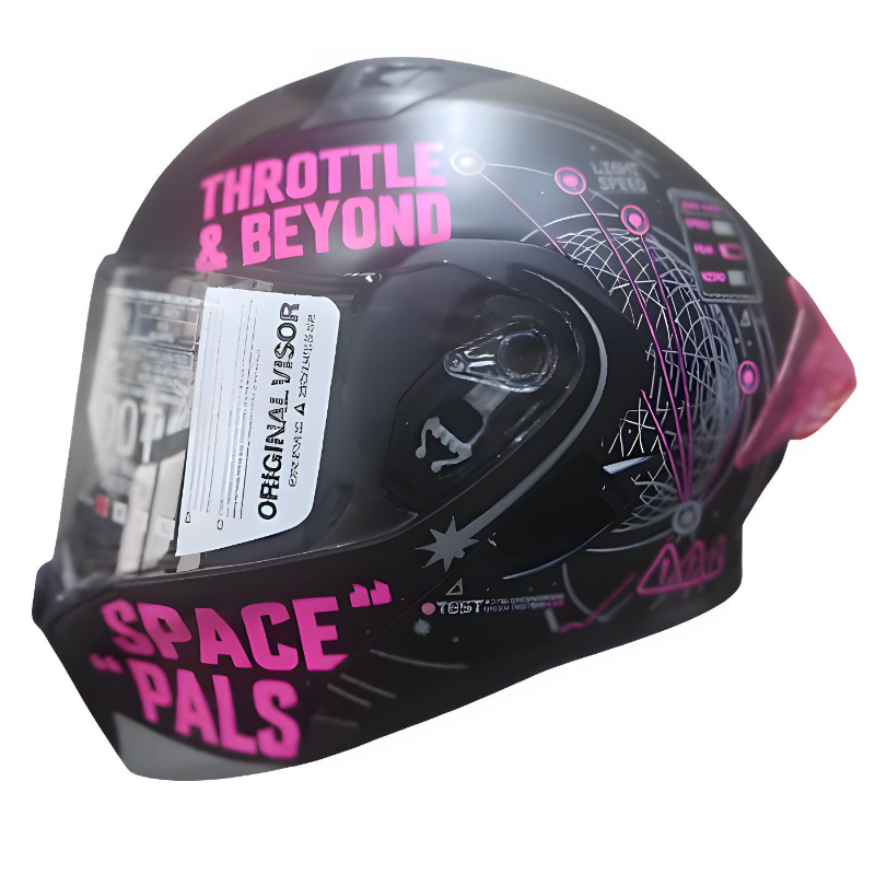 CASCO ABATIBLE ICH 3120 INFINITY NEGRO MATE FUCSIA VISOR TRANSPARENTE