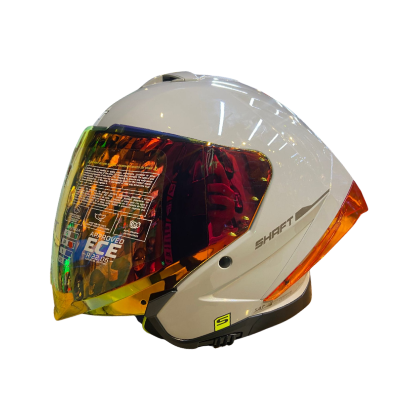 CASCO ABIERTO SHAFT 246 SP SOLID BLANCO NARANJA VISOR COLOR