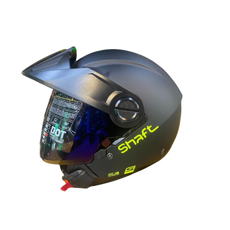 CASCO ABIERTO SHAFT 212 SOLID NEGRO AMARILLO NEON VISOR COLOR
