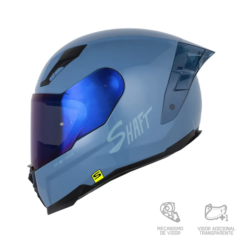 CASCO INTEGRAL SHAFT 562 R SOLID AZUL GRIS VISOR COLOR