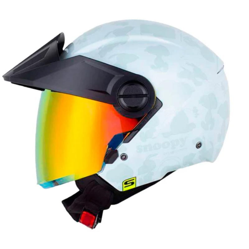 CASCO ABIERTO SHAFT 212 SNOOPY_THE GRIS CLARO GRIS VISOR RETRO
