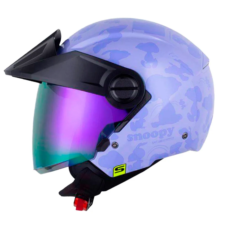 CASCO ABIERTO SHAFT 212 SNOOPY_THE MORADO CLARO MORADO VISOR RETRO