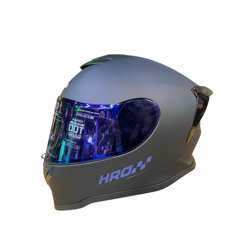 CASCO INTEGRAL HRO 506 SP SOLID NEGRO AZUL OSCURO VISOR COLOR