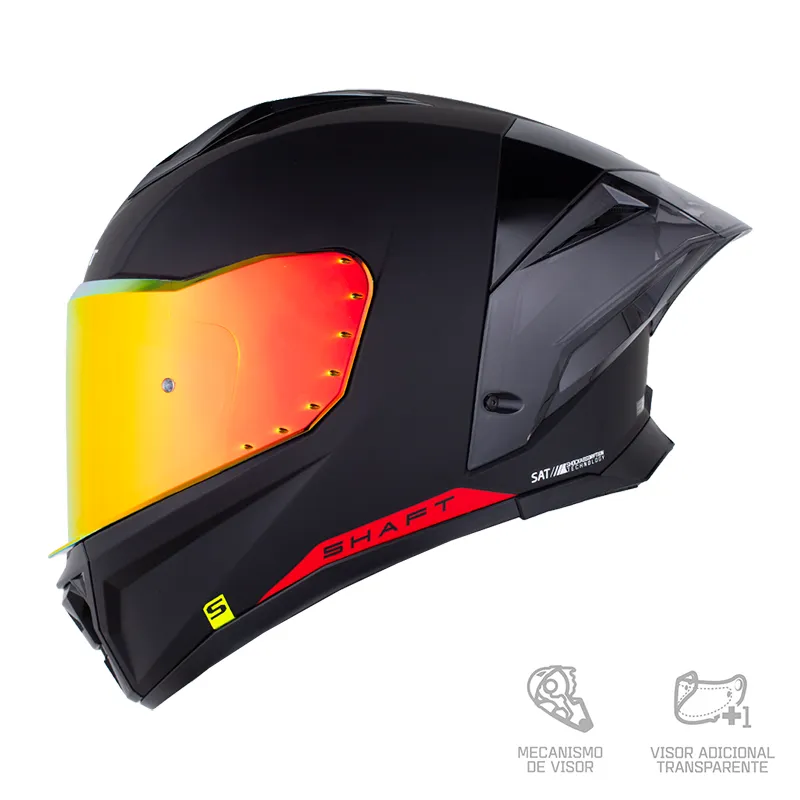 CASCO INTEGRAL SHAFT 596 SP SOLID_V2 NEGRO ROJO VISOR COLOR