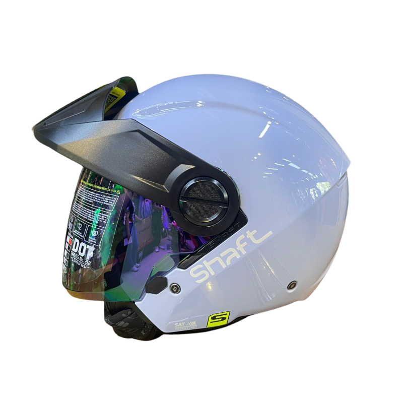 CASCO ABIERTO SHAFT 212 SOLID AZUL CLARO BLANCO VISOR COLOR