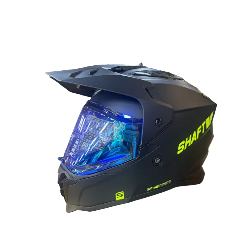 CASCO MULTIPROPOSITO SHAFT MX360 SOLID NEGRO AMARILLO VISOR COLOR