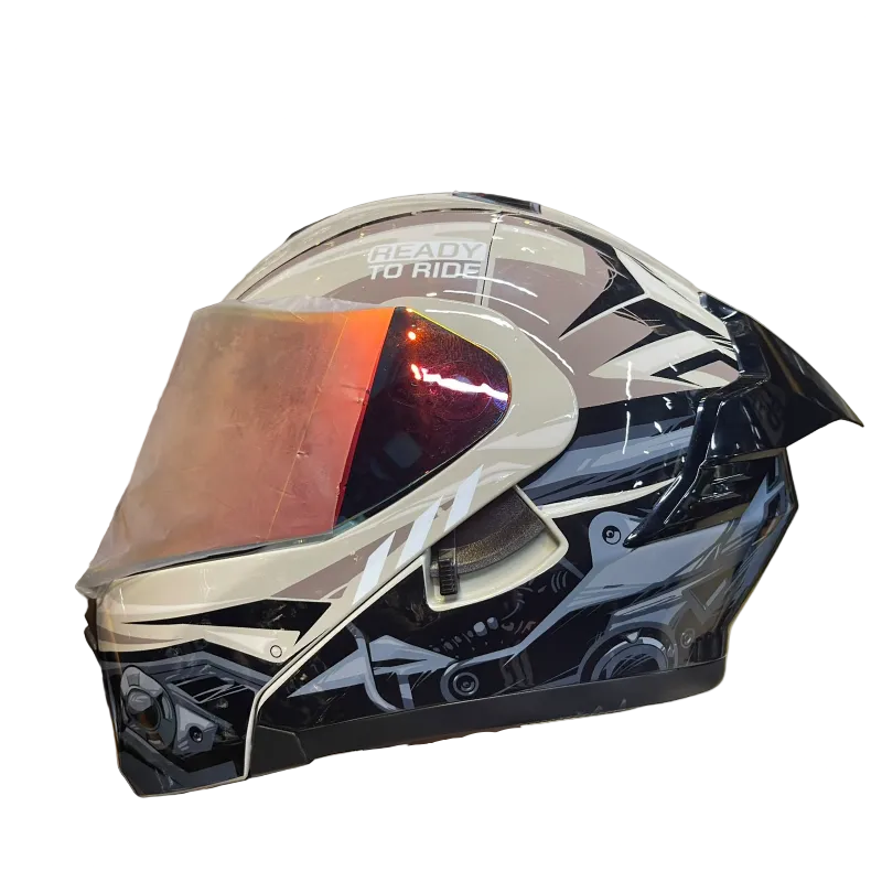 CASCO ABATIBLE X-ONE X-3000RS ENGINE ARENA GRIS OSCURO VISOR IRIDIUM