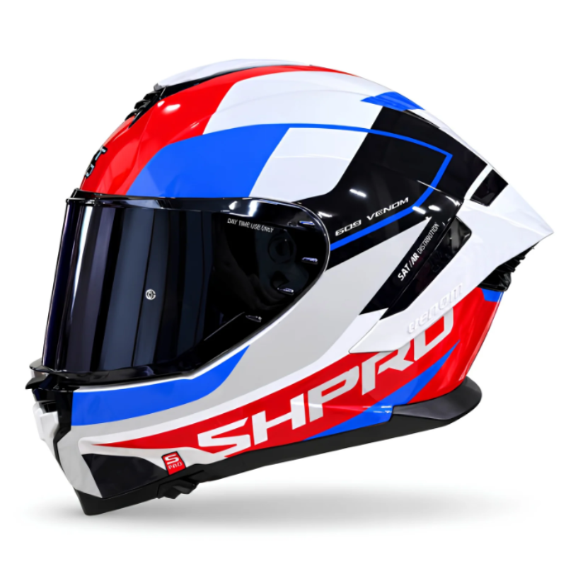 CASCO INTEGRAL SHAFT_PRO 609 VENOM SPHERE GRIS CLARO AZUL VISOR COLOR
