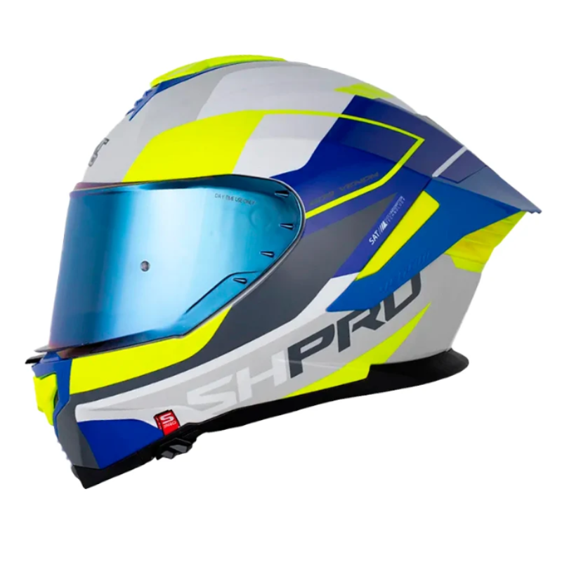 CASCO INTEGRAL SHAFT_PRO 609 VENOM SPHERE BLANCO AMARILLO NEON VISOR COLOR