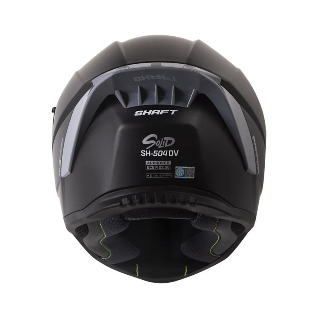CASCO INTEGRAL SHAFT 504 DV SOLID.NEGRO PLATEADO.VISOR AZUL