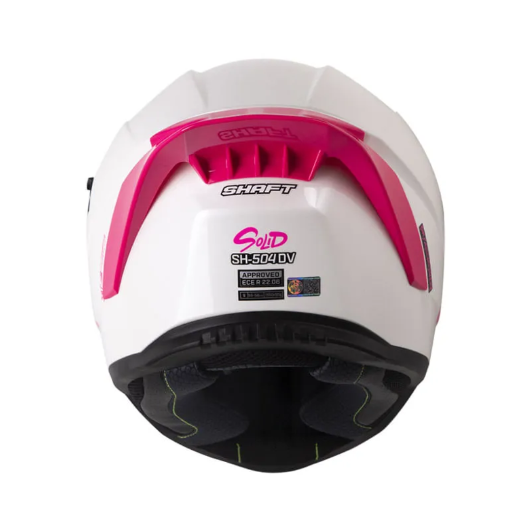 CASCO INTEGRAL SHAFT 504 DV SOLID.BLANCO.FUCSIA.VISOR MORADO