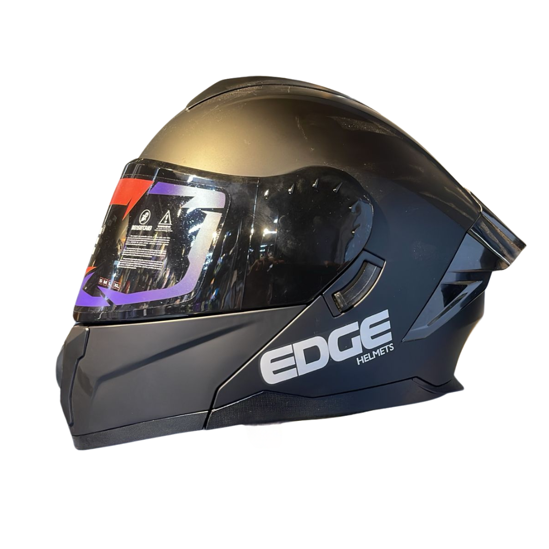 CASCO ABATIBLE EDGE SOLID BOSTON SOLID.NEGRO MATE.VISOR HUMO