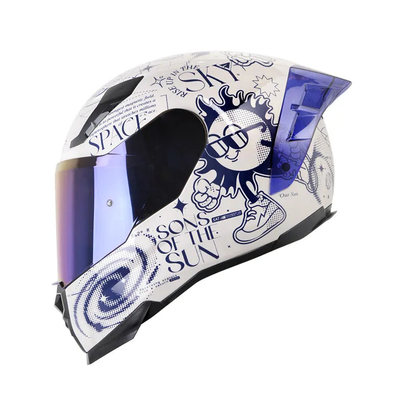 CASCO INTEGRAL SHAFT 562R SPACES GRIS AZUL VISOR COLOR