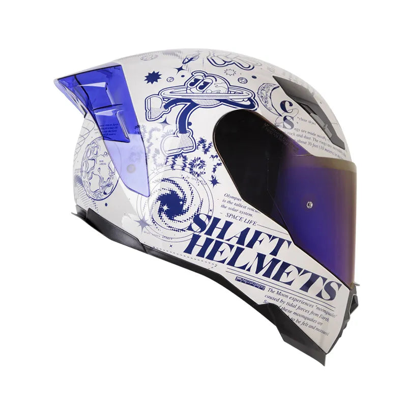 CASCO INTEGRAL SHAFT 562R SPACES GRIS AZUL VISOR COLOR