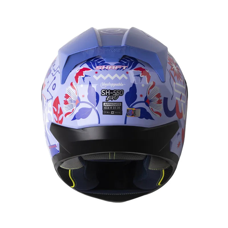 CASCO INTEGRAL SHAFT 560 EVO UNSTOPPABLE MORADO BLANCO VISOR COLOR
