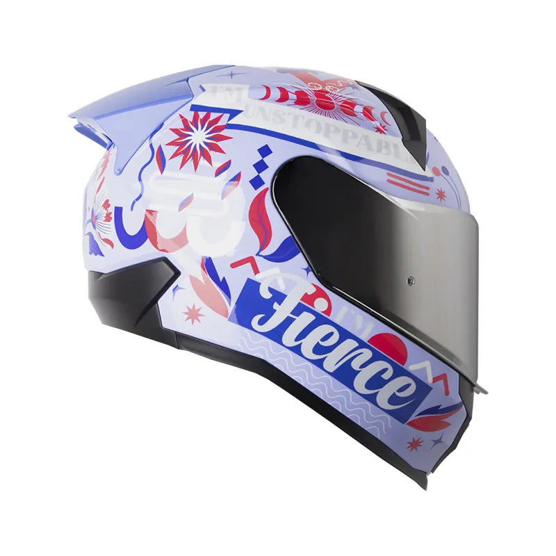 CASCO INTEGRAL SHAFT 560 EVO UNSTOPPABLE MORADO BLANCO VISOR COLOR