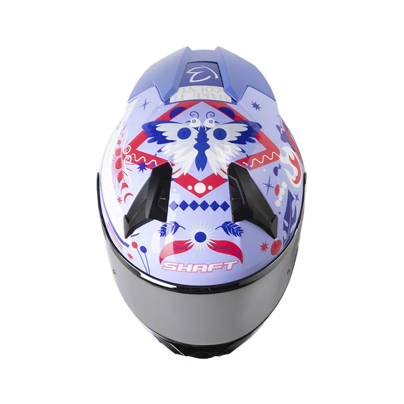 CASCO INTEGRAL SHAFT 560 EVO UNSTOPPABLE MORADO BLANCO VISOR COLOR