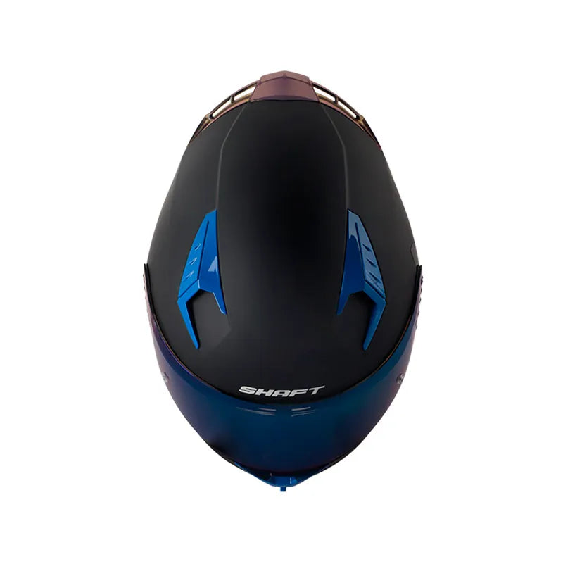 CASCO INTEGRAL SHAFT 526 SP EVO SOLID NEGRO AZUL VISOR COLOR