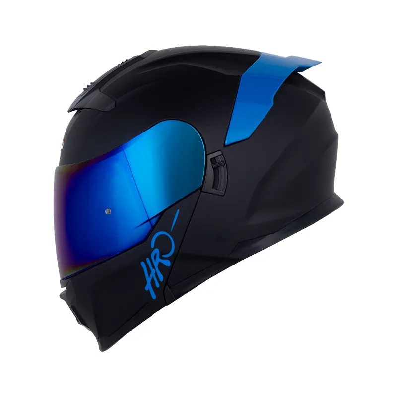 CASCO ABATIBLE HRO 3440 DV SOLID NEGRO / AZUL VISOR HUMO