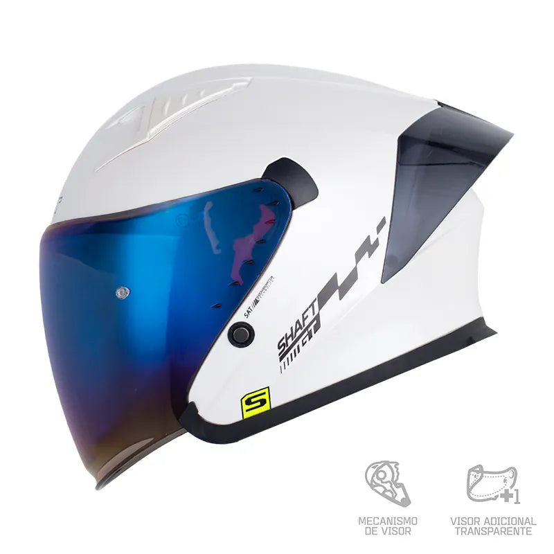 CASCO ABIERTO SHAFT 226 GT SOLID BLANCO GRIS OSCUROVISOR VISOR COLOR