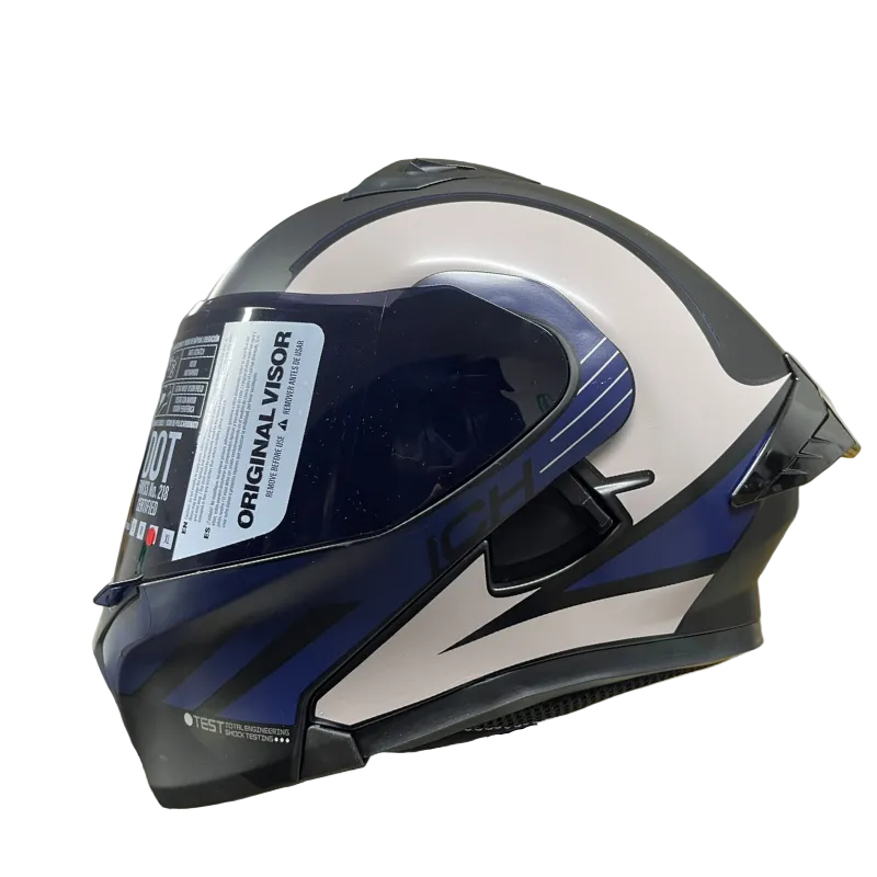 CASCO ABATIBLE ICH 3120 XTREME NEGRO MATE AZUL / GRIS VISOR HUMO