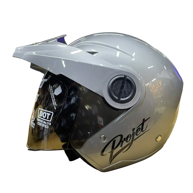 CASCO ABIERTO JET 916 SOLID GRIS BRILLANTE