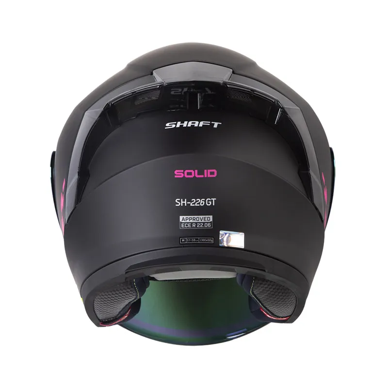 CASCO ABIERTO SHAFT 226 GT SOLID NEGRO FUCSIA VISOR HUMO RETRO