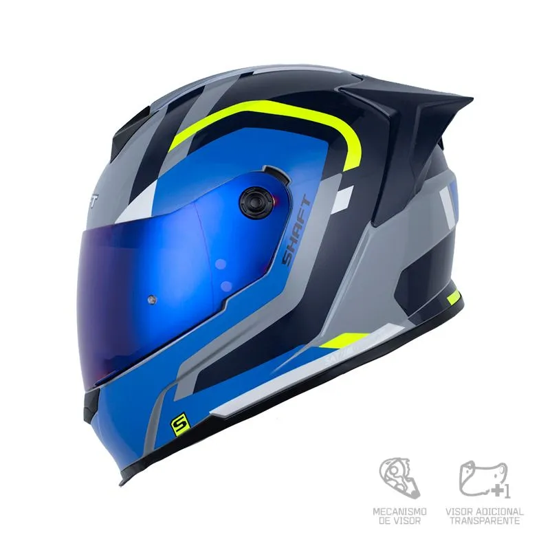 CASCO INTEGRAL SHAFT 502 SP NOOK GRIS AZUL VISOR COLOR