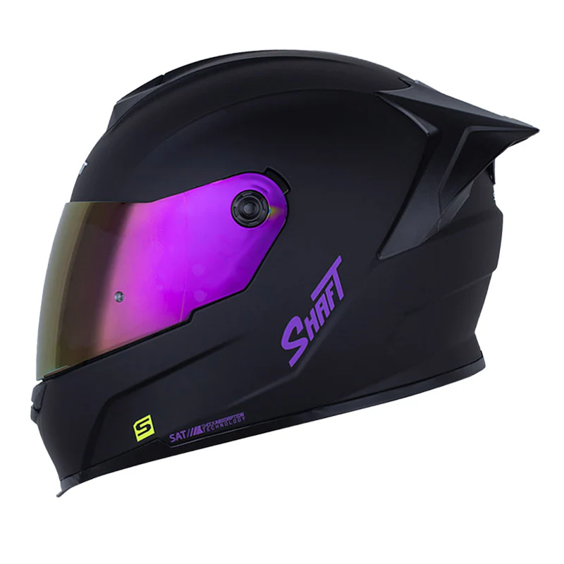 CASCO INTEGRAL SHAFT 502 SP SOLID NEGRO MORADO VISOR RETRO