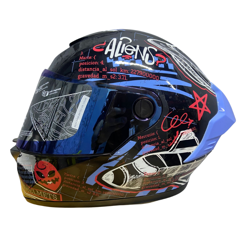 CASCO INTEGRAL X_ONE X-500 RS XPLORE ( NEGRO / ROJO ) VISOR IRIDIUM