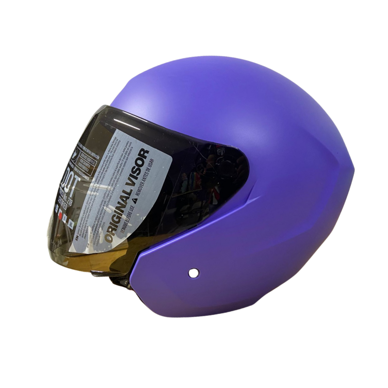 CASCO ABIERTO T10 PLANO MORADO MATE VISOR HUMO