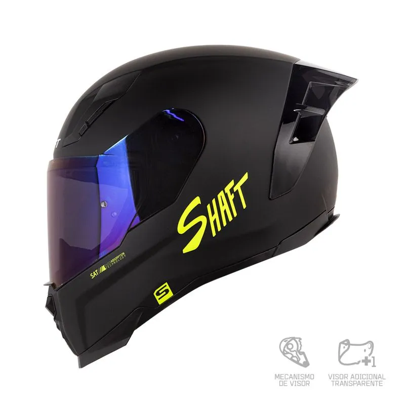 CASCO INTEGRAL SHAFT 562 R SOLID NEGRO AMARILLO NEON VISOR COLOR