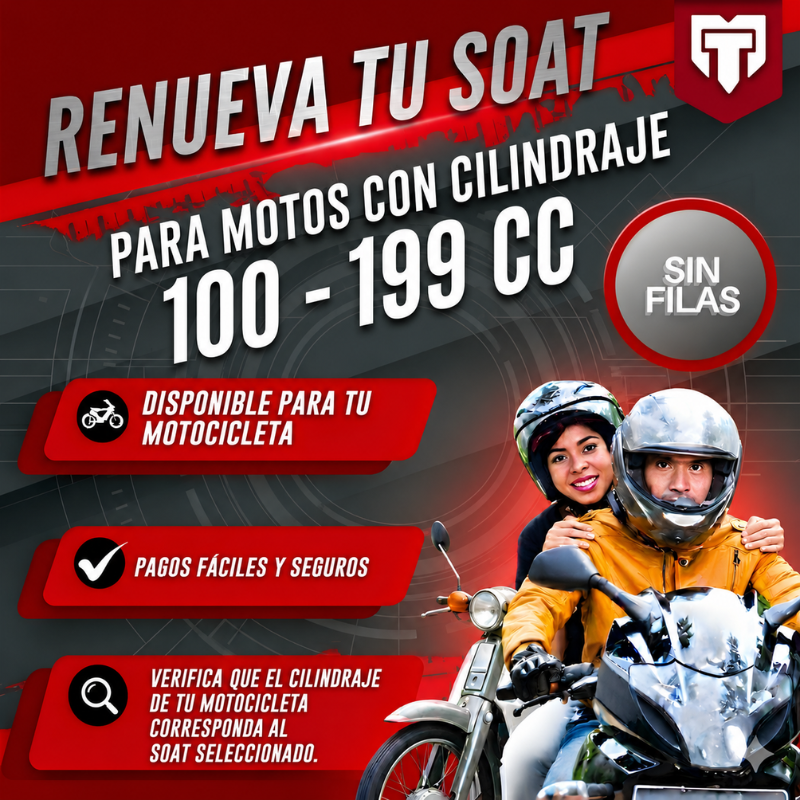 SOAT Seguro y Rápido – Tu Póliza Digital (Solo para Motocicletas de 100-199 CC)