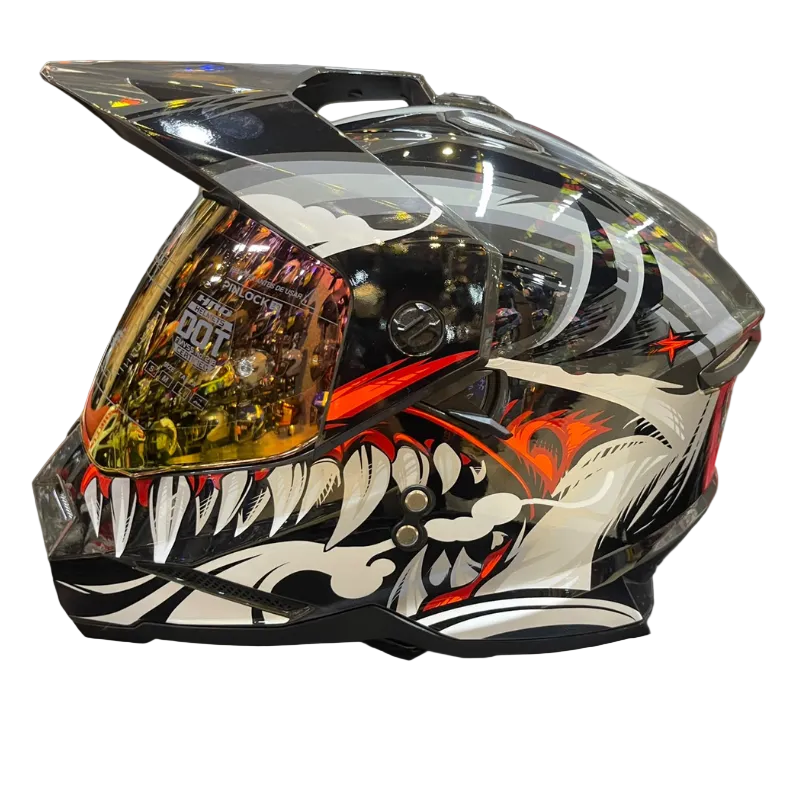 CASCO MULTIPROP HRO MX330DV ATTACK GRIS OSCURO GRIS VISOR IRIDIUM