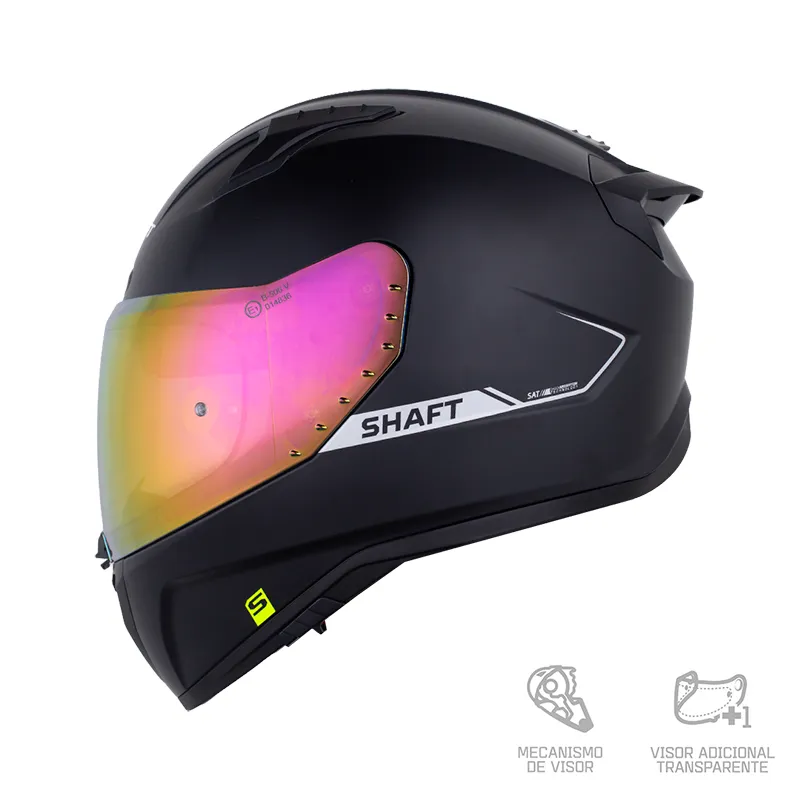 CASCO INTEGRAL SHAFT 532 DV SOLID NEGRO PLATEADO VISOR COLOR