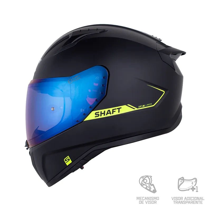 CASCO INTEGRAL SHAFT 532 DV SOLID NEGRO AMARILLO VISOR COLOR