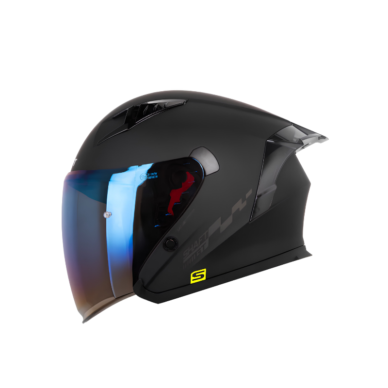 CASCO ABIERTO SHAFT 226 GT SOLID NEGRO GRIS OSCURO VISOR COLOR