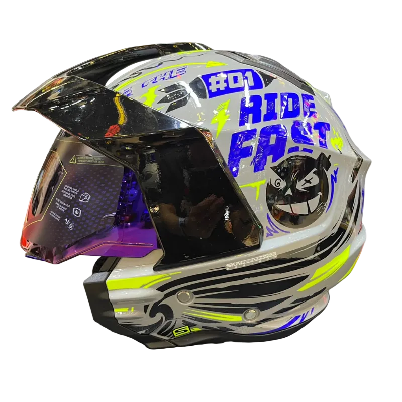 CASCO ABIERTO SHAFT 227 TRIAL RUSH GRIS NEGRO VISOR IRIDIUM