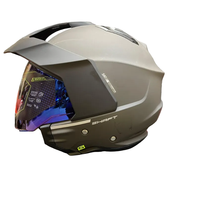 CASCO ABIERTO SHAFT 227 TRIAL SOLID GRIS OSCURO GRS VISOR AZUL