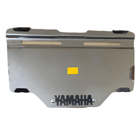 PORTA PLACA YAMAHA CROMADO + LOGO 3D NEGRO