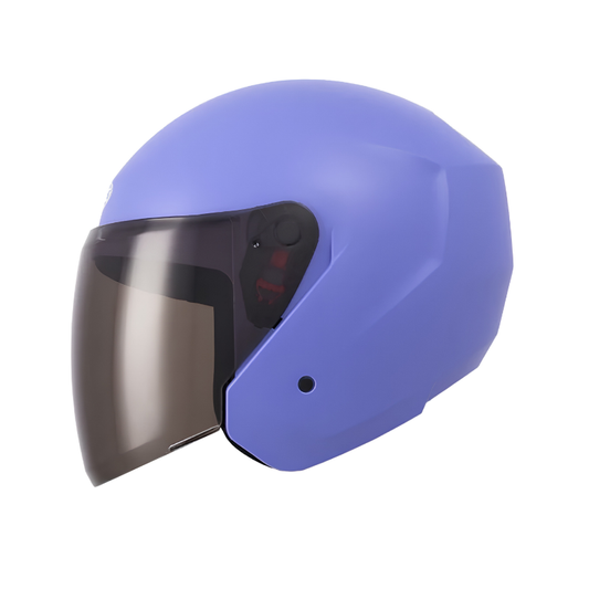 CASCO ABIERTO TECH T-10 SOLID MORADO CLARO VISOR HUMO