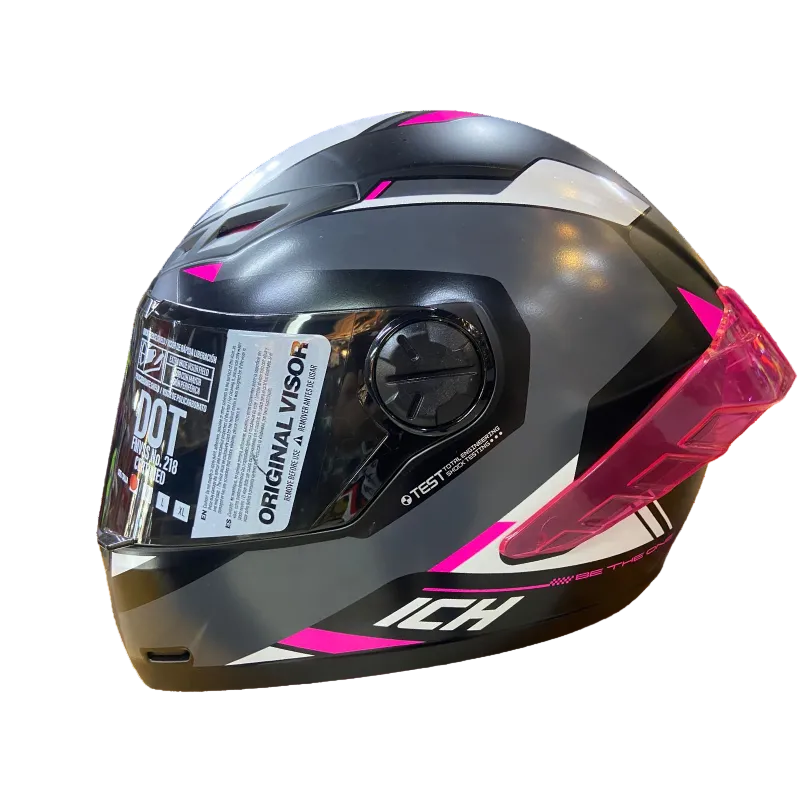 CASCO INTEGRAL ICH 501 SP BRAZUK NEGRO MATE GRIS ROSA VISOR HUMO