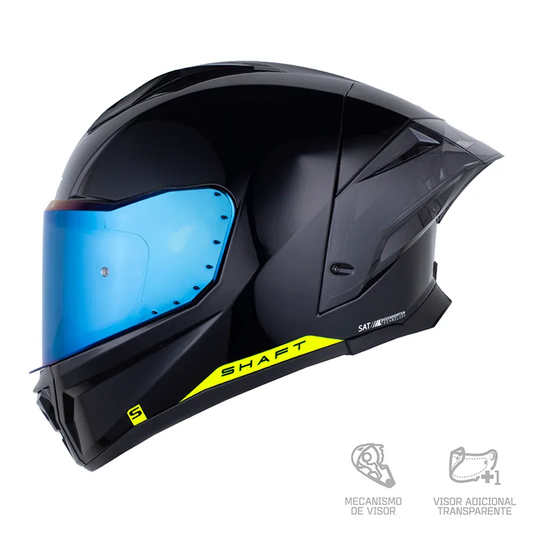 CASCO INTEGRAL SHAFT 596 SP SOLID_V2 NEGRO AMARILLO NEON VISOR COLOR