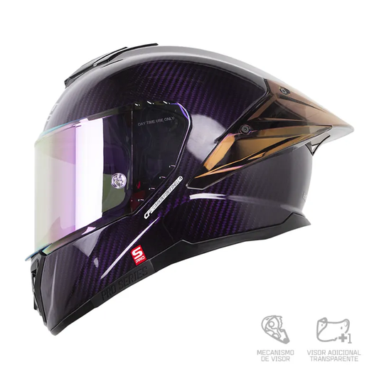 CASCO INTEGRAL SHAFT PRO 620C EVO SOLID 3K MORADO CLARO PLATEADO VISOR MORADO
