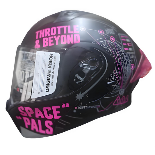 CASCO ABATIBLE ICH 3120 INFINITY NEGRO MATE FUCSIA VISOR TRANSPARENTE