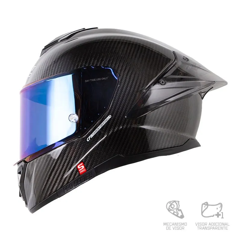CASCO INTEGRAL SHAFT PRO 620C EVO SOLID 3K NEGRO CLARO PLATEADO VISOR AZUL
